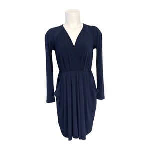 BCBGeneration Women’s Navy Blue Long‎ Sleeve With Pockets Mini Dress Size 2XS